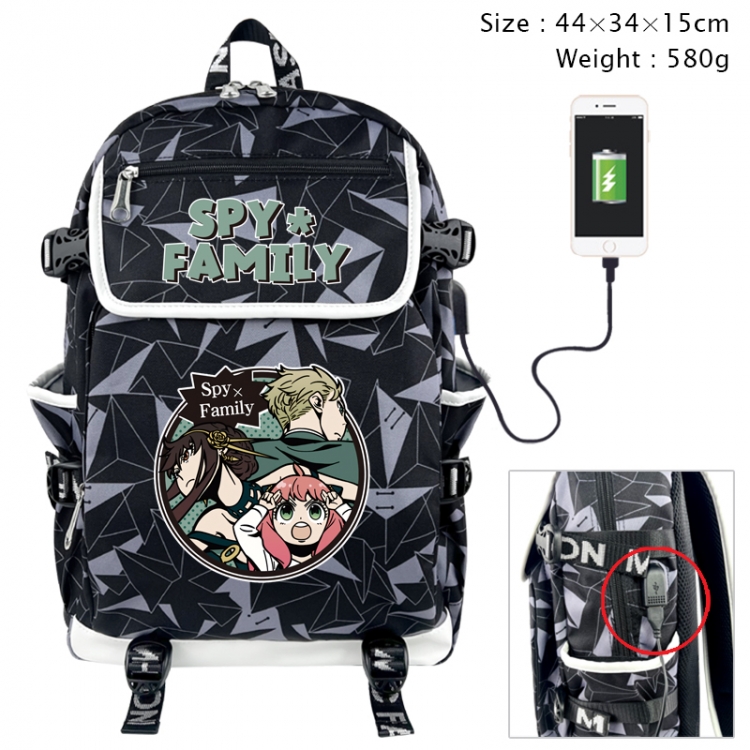 SPYxFAMILY Anime color shading data line backpack 44X34X15CM