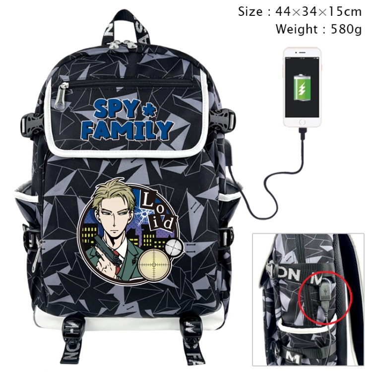 SPYxFAMILY Anime color shading data line backpack 44X34X15CM