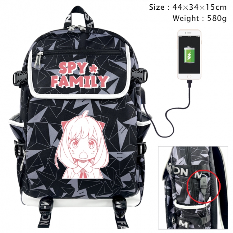 SPYxFAMILY Anime color shading data line backpack 44X34X15CM