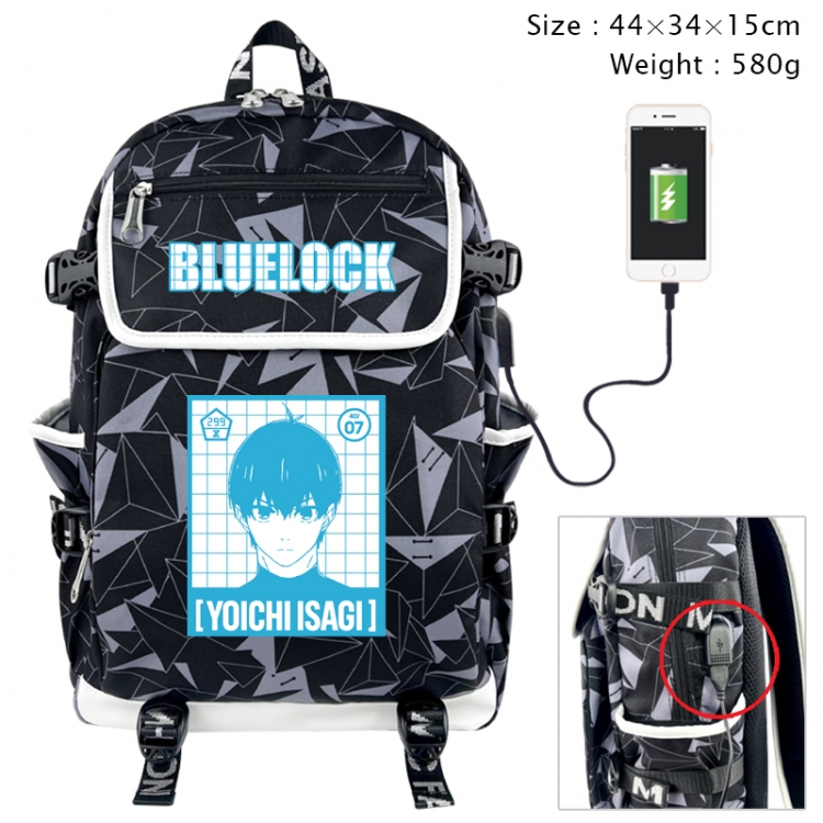 BLUE LOCK Anime color shading data line backpack 44X34X15CM