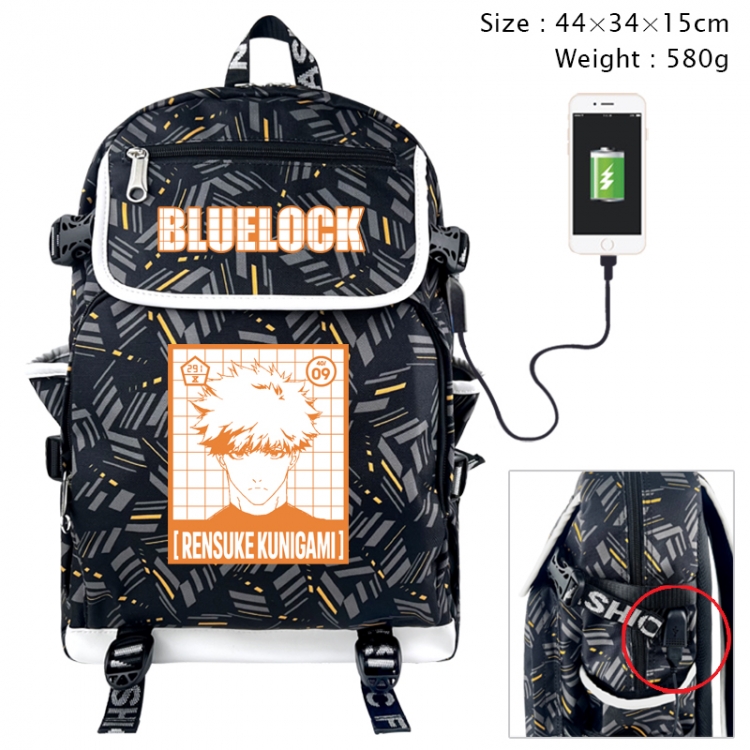 BLUE LOCK Anime color shading data line backpack 44X34X15CM