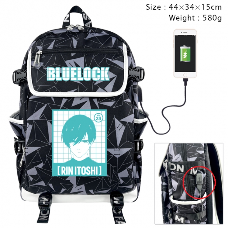 BLUE LOCK Anime color shading data line backpack 44X34X15CM