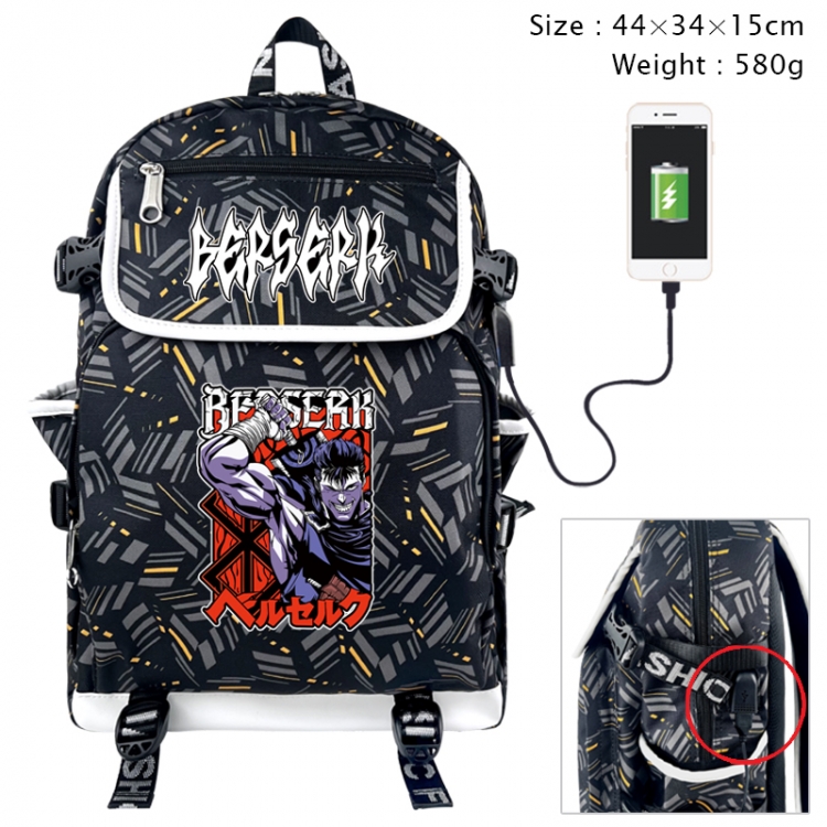 Berserk Anime color shading data line backpack 44X34X15CM