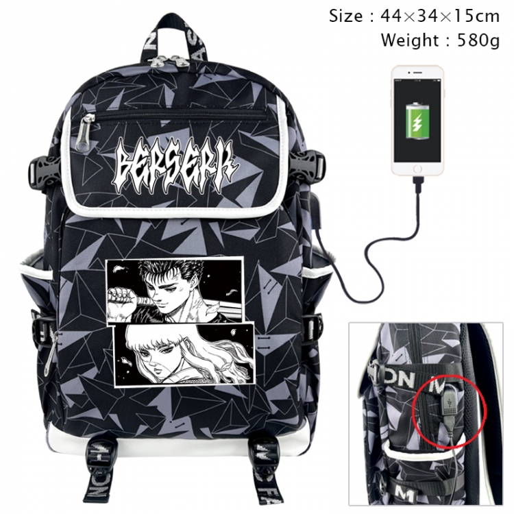 Berserk Anime color shading data line backpack 44X34X15CM