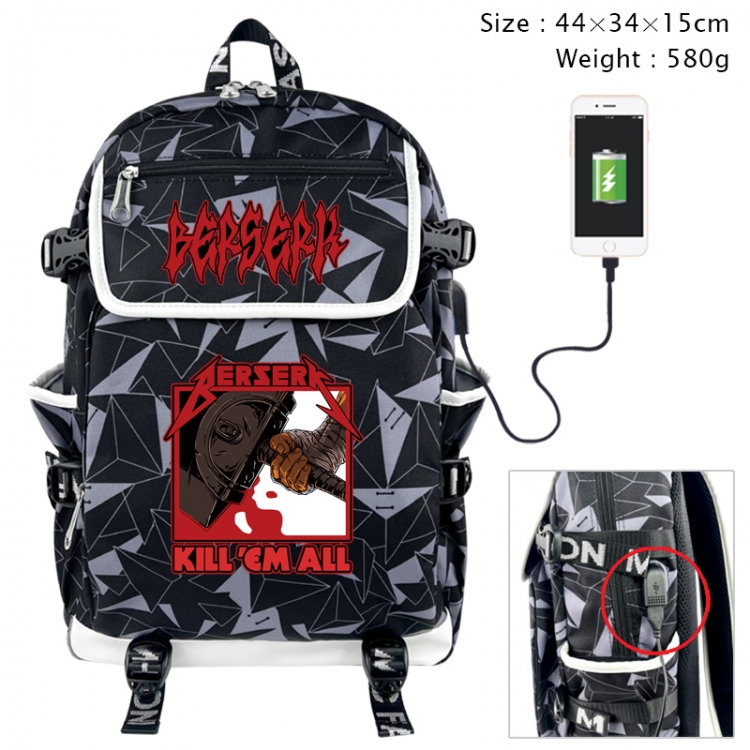 Berserk Anime color shading data line backpack 44X34X15CM