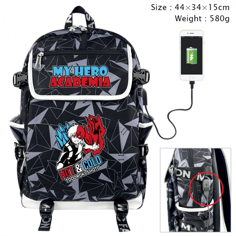 My Hero Academia Anime color shading data line backpack 44X34X15CM