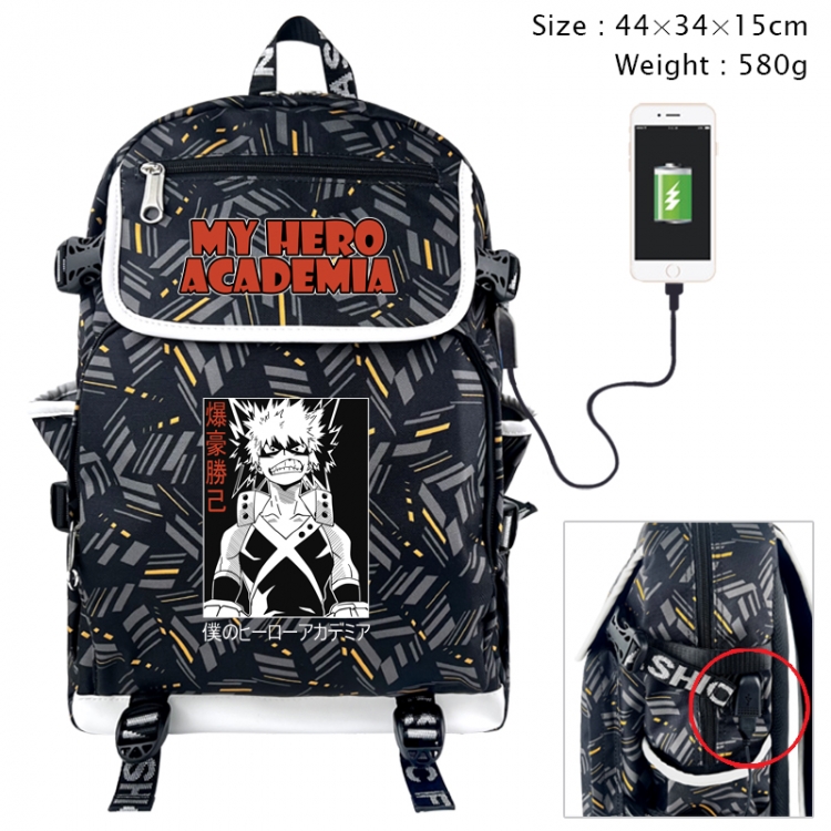 My Hero Academia Anime color shading data line backpack 44X34X15CM