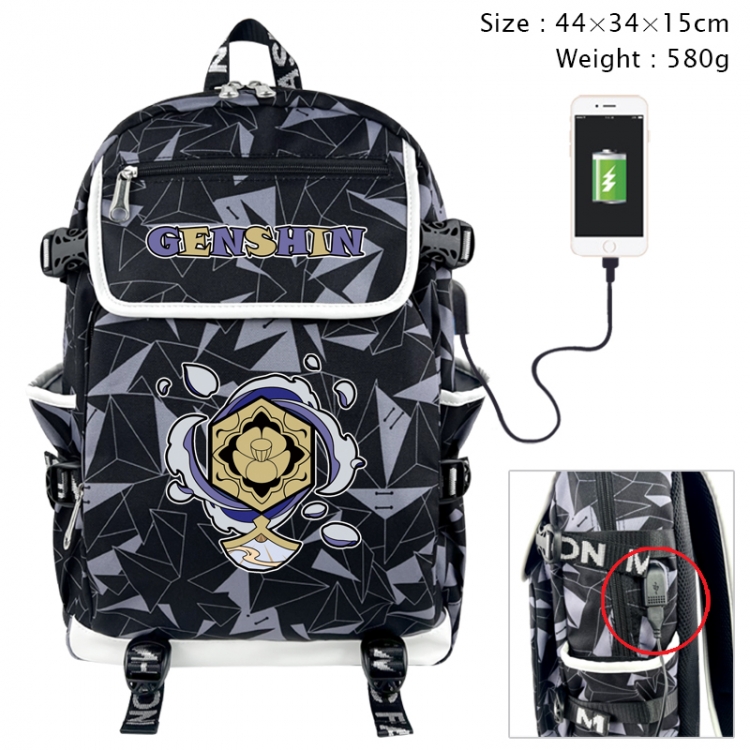 Genshin Impact Anime color shading data line backpack 44X34X15CM