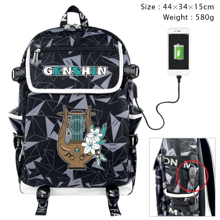 Genshin Impact Anime color shading data line backpack 44X34X15CM