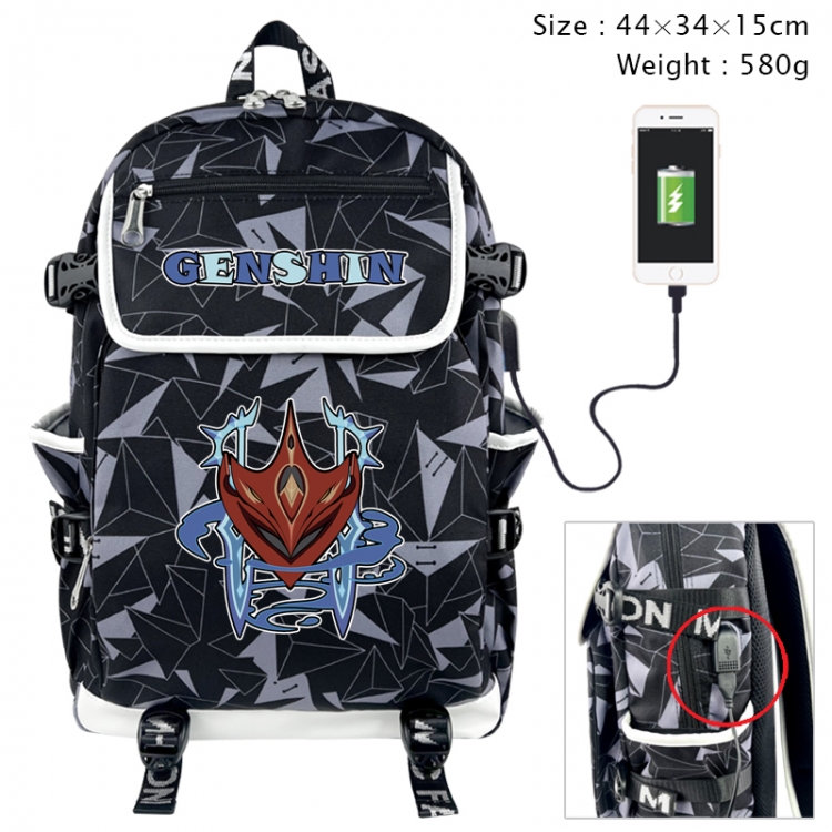 Genshin Impact Anime color shading data line backpack 44X34X15CM