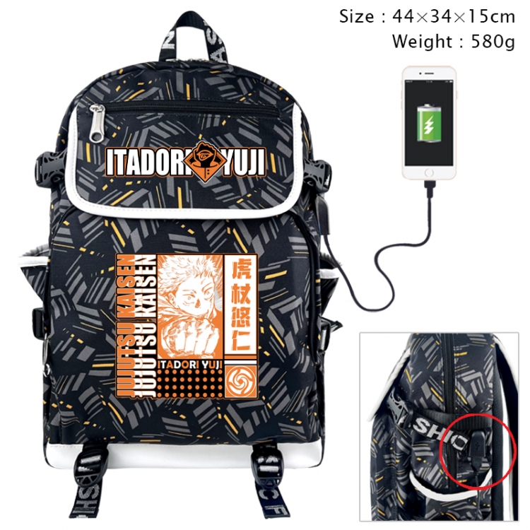 Jujutsu Kaisen Anime color shading data line backpack 44X34X15CM