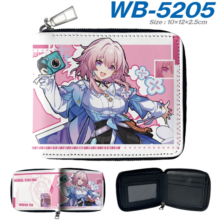 Honkai: Star Rail Anime Full -color short enclosure PU leather wallet 10x12x2.5cm WB-5205A
