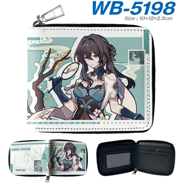 Honkai: Star Rail Anime Full -color short enclosure PU leather wallet 10x12x2.5cm  WB-5198A