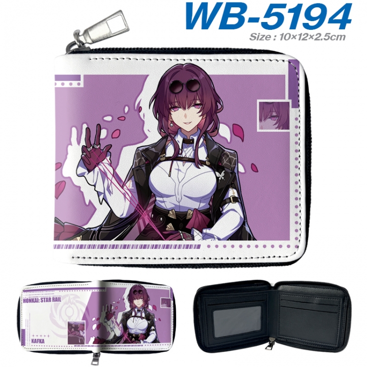 Honkai: Star Rail Anime Full -color short enclosure PU leather wallet 10x12x2.5cm  WB-5194A