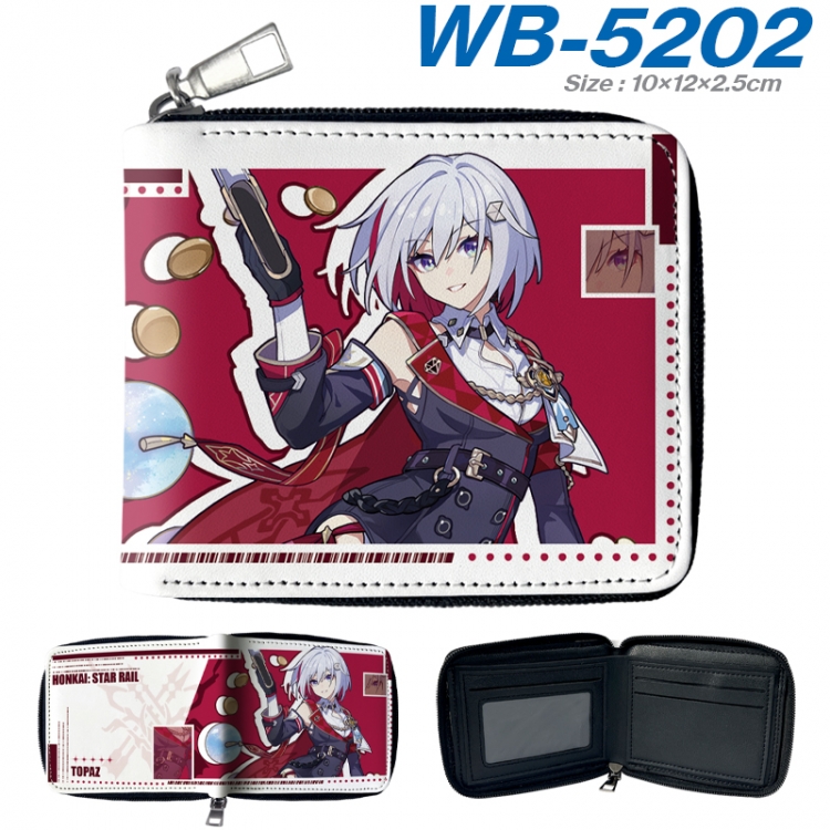 Honkai: Star Rail Anime Full -color short enclosure PU leather wallet 10x12x2.5cm  WB-5202A