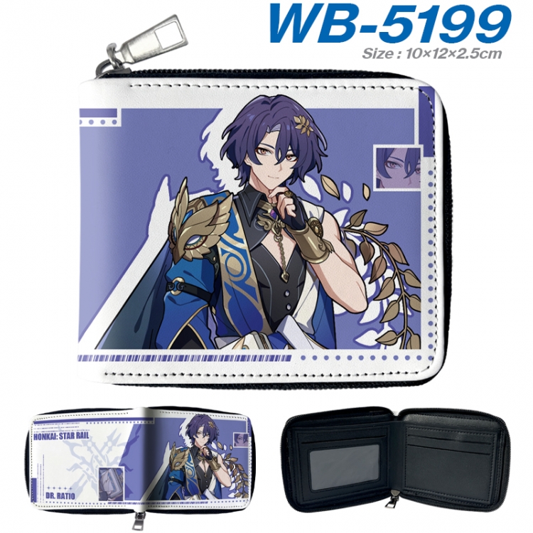 Honkai: Star Rail Anime Full -color short enclosure PU leather wallet 10x12x2.5cm WB-5199A