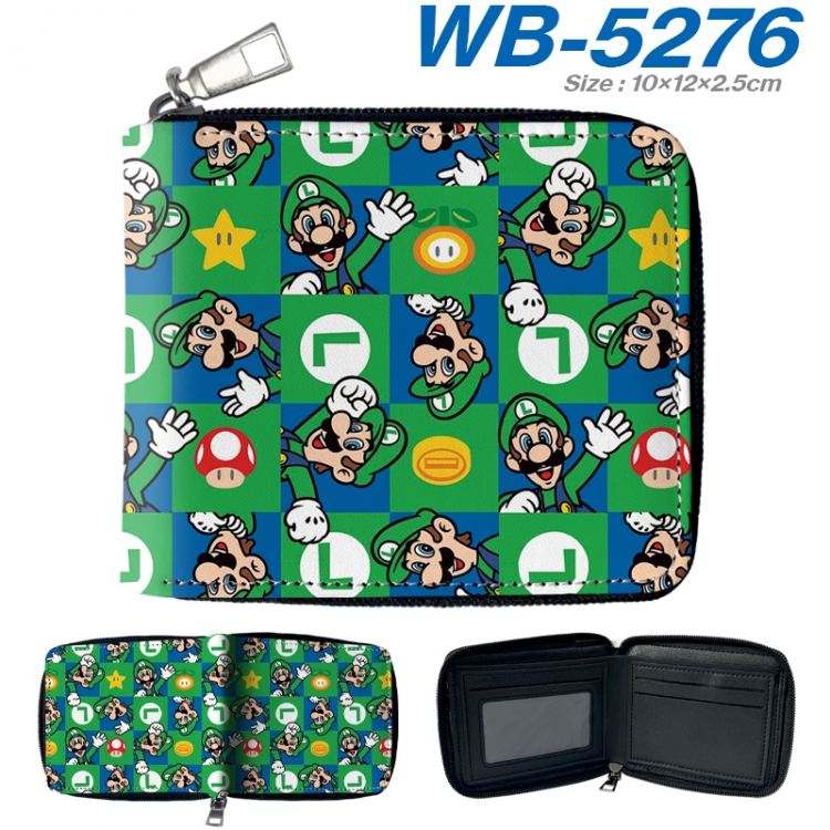 Super Mario Anime Full -color short enclosure PU leather wallet 10x12x2.5cm WB-5276A