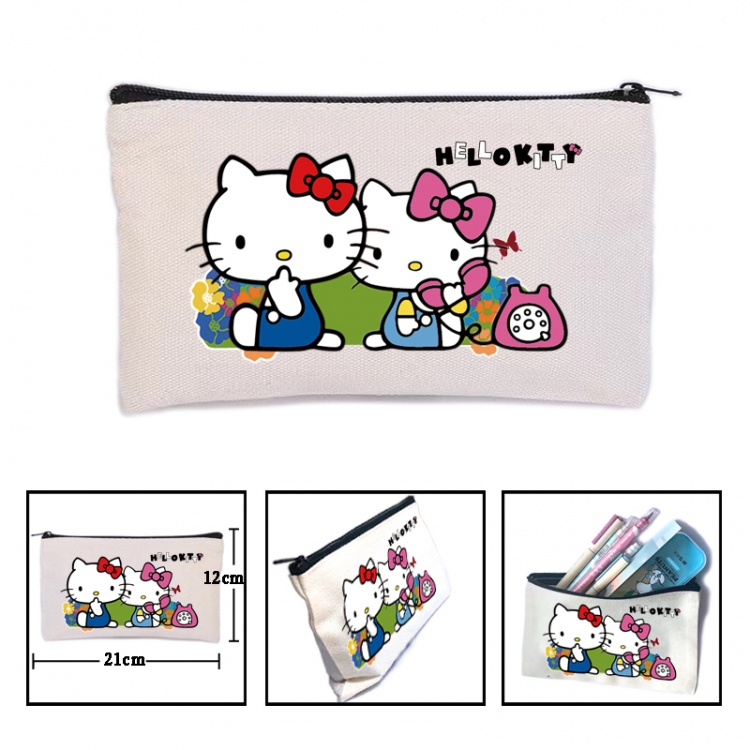 sanrio Anime canvas minimalist printed pencil case storage bag 21X12cm