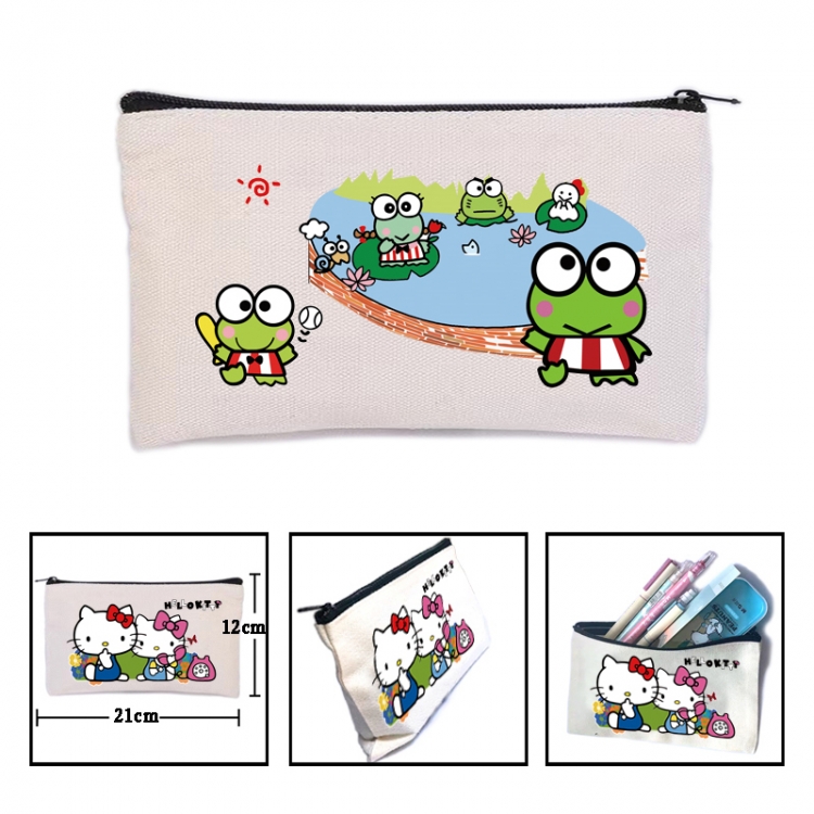 sanrio Anime canvas minimalist printed pencil case storage bag 21X12cm