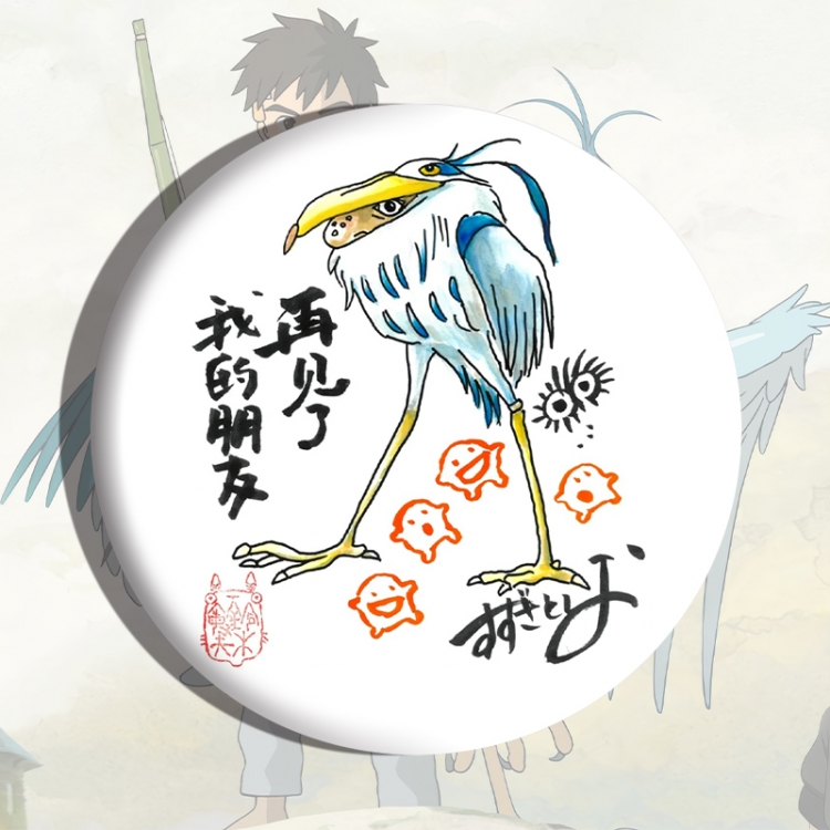 The Boy and the Heron Anime tinplate brooch badge price for 5 pcs