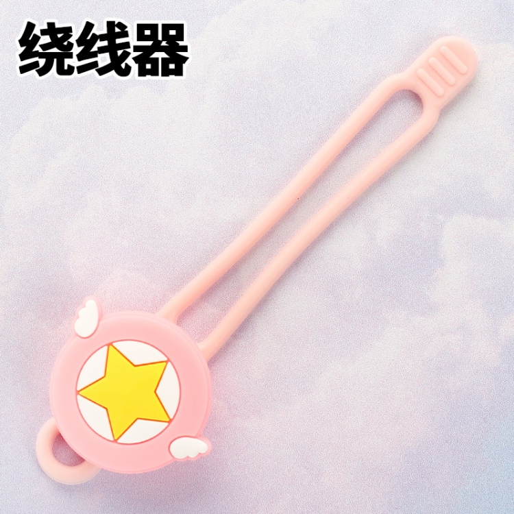 Card Captor Sakura Mobile phone computer data cable headphone winding device cable tie hub 10.5x3cm 5G price for 10 pcs