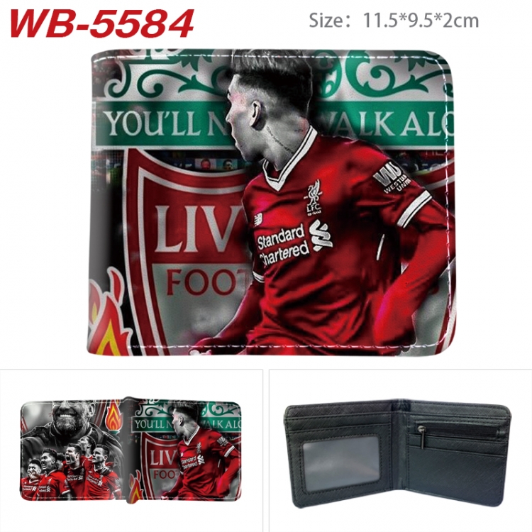 Football star Animation color PU leather half fold wallet 11.5X9X2CM WB-5584A