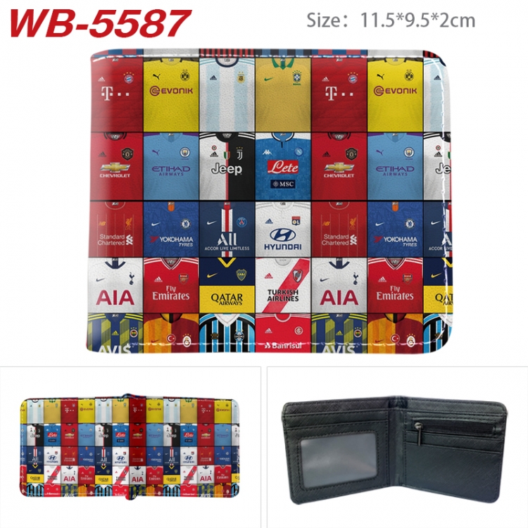 Football star Animation color PU leather half fold wallet 11.5X9X2CM WB-5587A