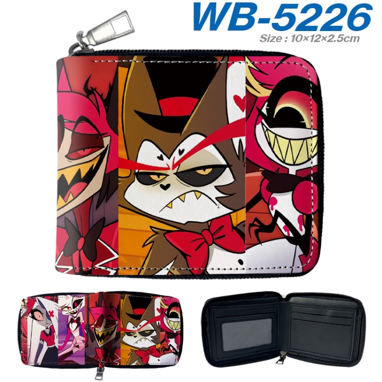 Hazbin Hotel Anime color short full zip folding wallet 10x12x2.5cm