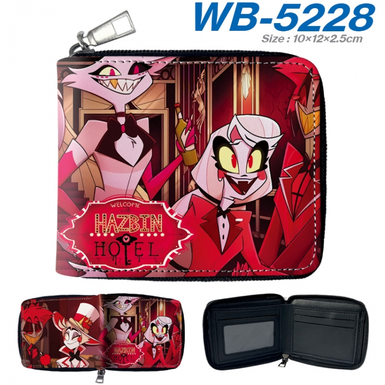 Hazbin Hotel Anime color short full zip folding wallet 10x12x2.5cm