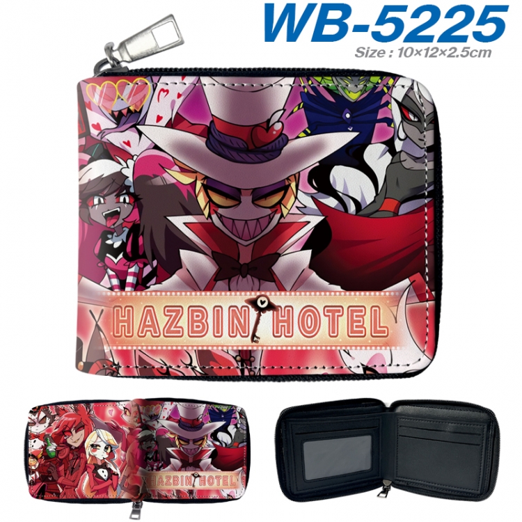 Hazbin Hotel Anime color short full zip folding wallet 10x12x2.5cm