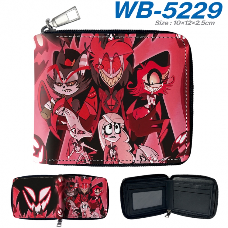 Hazbin Hotel Anime color short full zip folding wallet 10x12x2.5cm