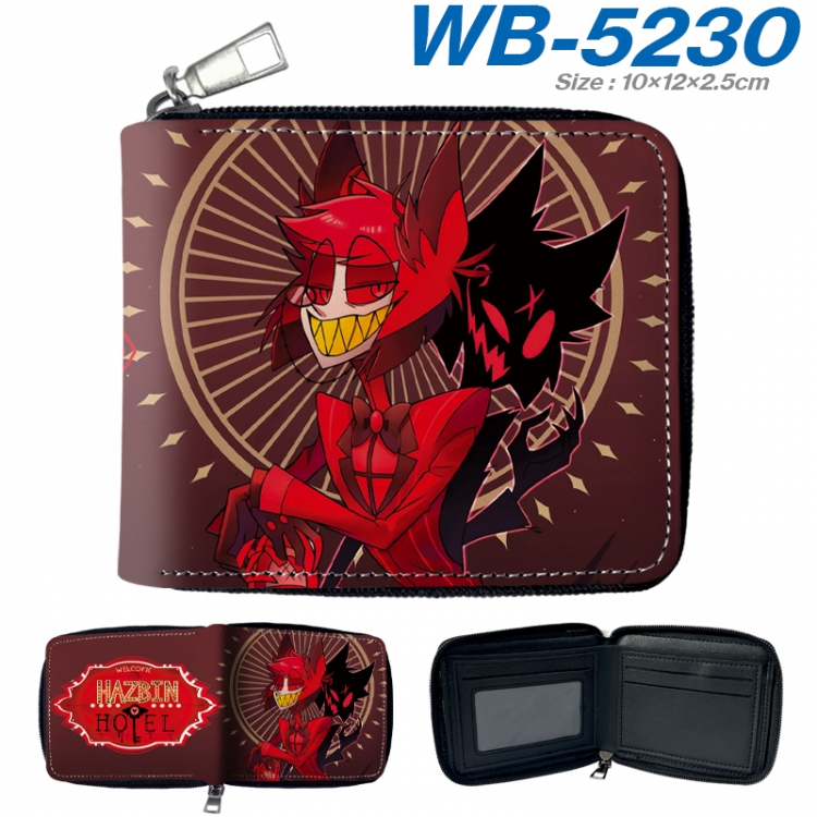 Hazbin Hotel Anime color short full zip folding wallet 10x12x2.5cm