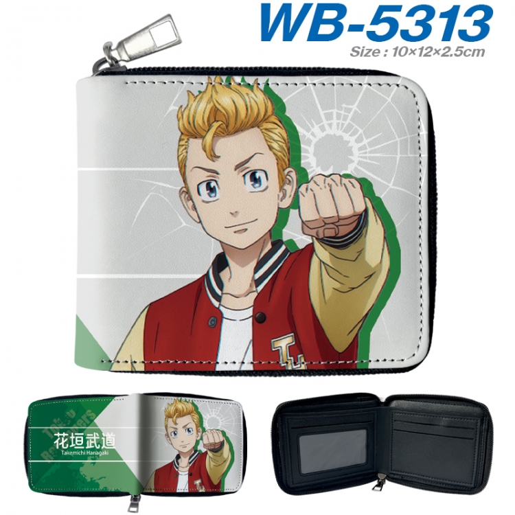 Tokyo Revengers Anime color short full zip folding wallet 10x12x2.5cm