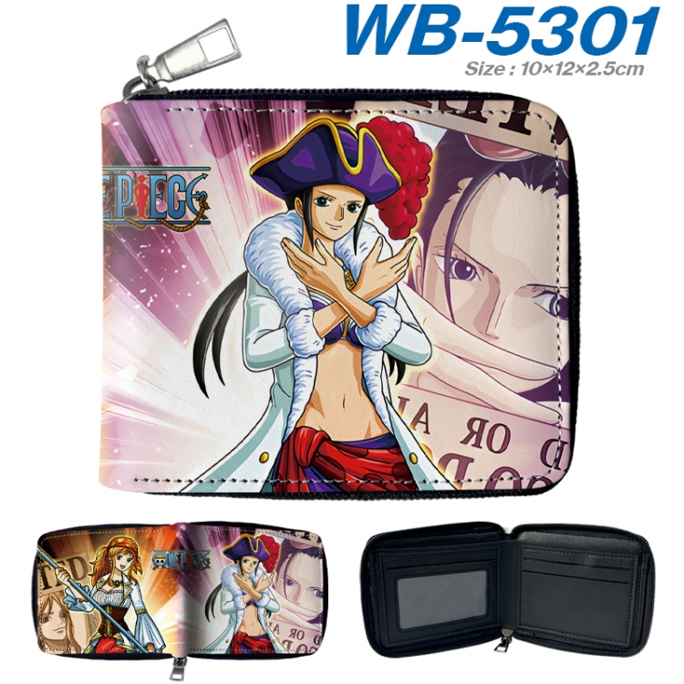 One Piece Anime color short full zip folding wallet 10x12x2.5cm