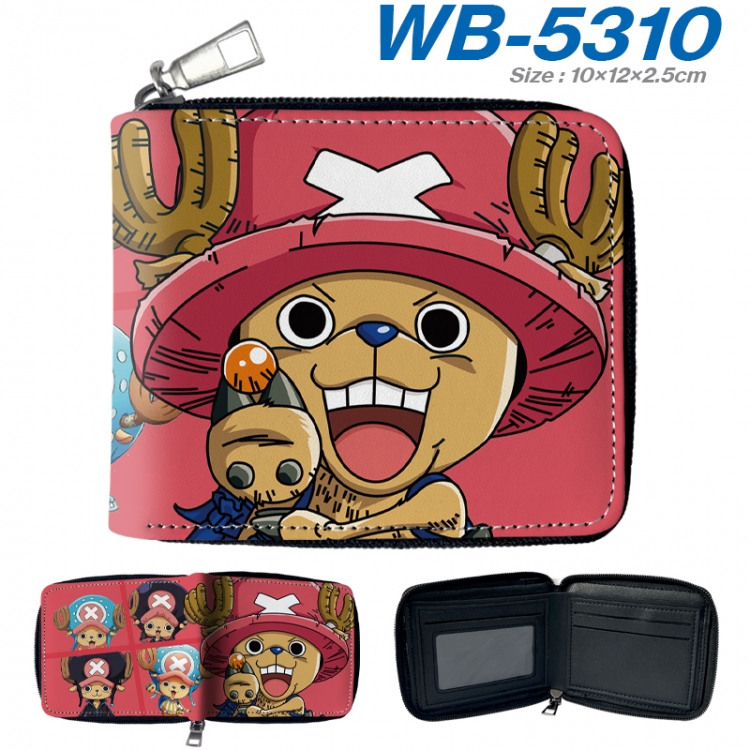 One Piece Anime color short full zip folding wallet 10x12x2.5cm