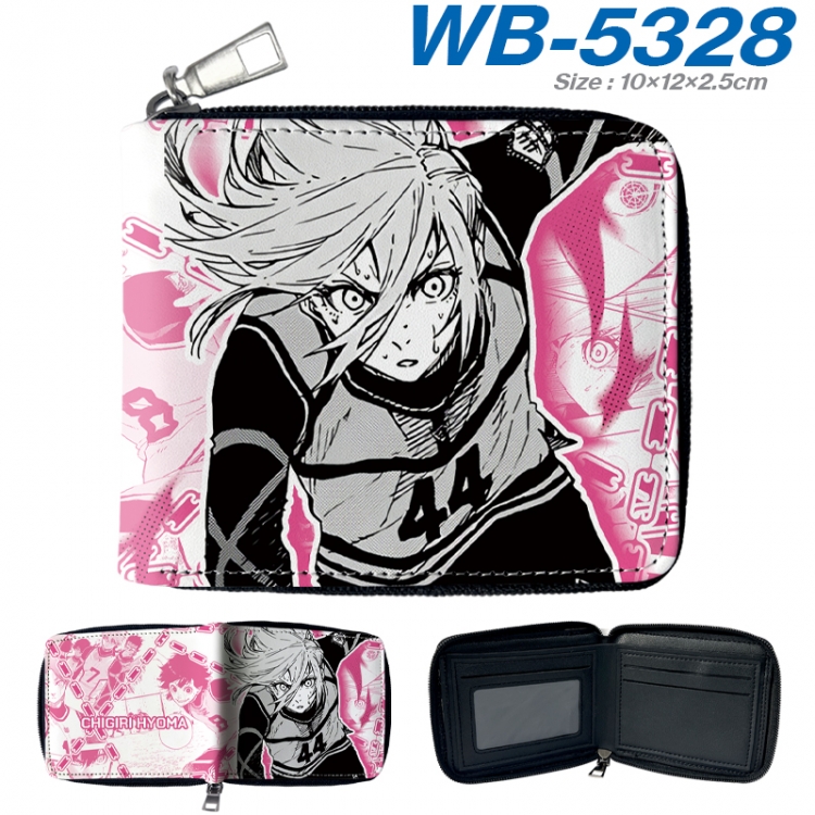 BLUE LOCK  Anime color short full zip folding wallet 10x12x2.5cm