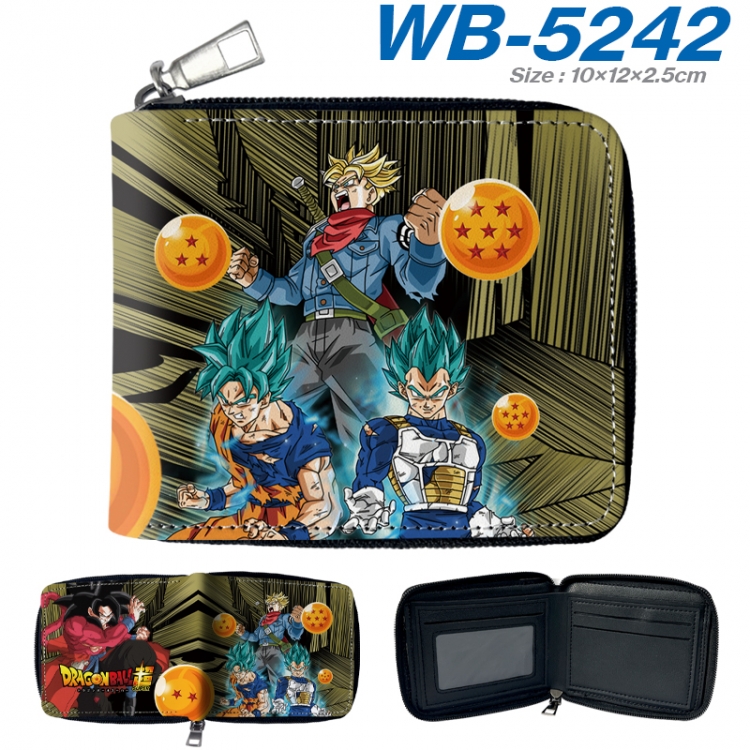 DRAGON BALL Anime color short full zip folding wallet 10x12x2.5cm