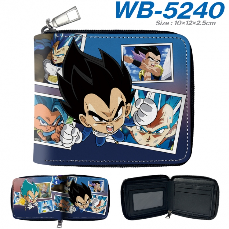 DRAGON BALL Anime color short full zip folding wallet 10x12x2.5cm