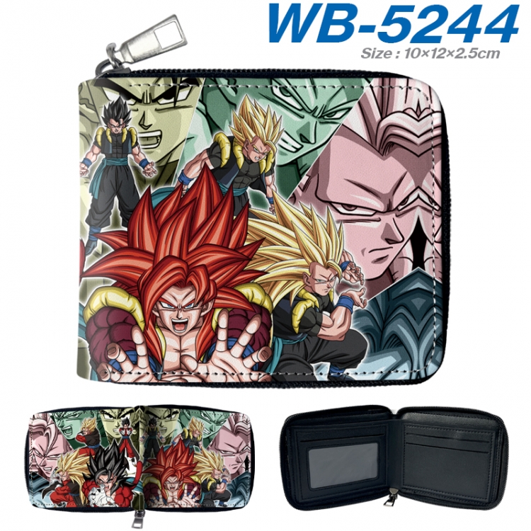 DRAGON BALL Anime color short full zip folding wallet 10x12x2.5cm