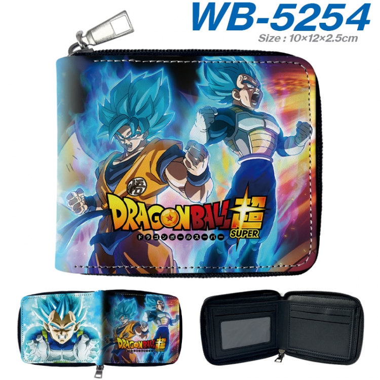 DRAGON BALL Anime color short full zip folding wallet 10x12x2.5cm