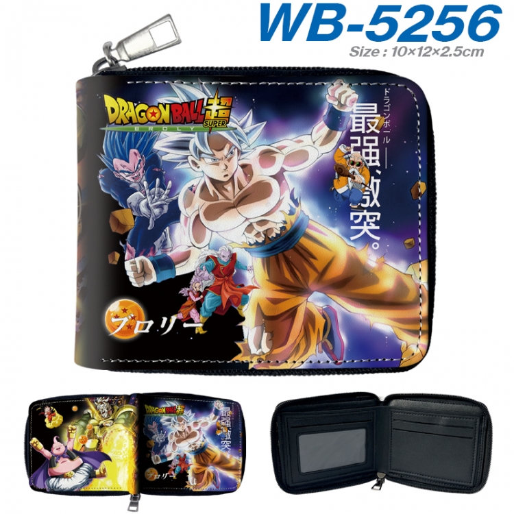 DRAGON BALL Anime color short full zip folding wallet 10x12x2.5cm