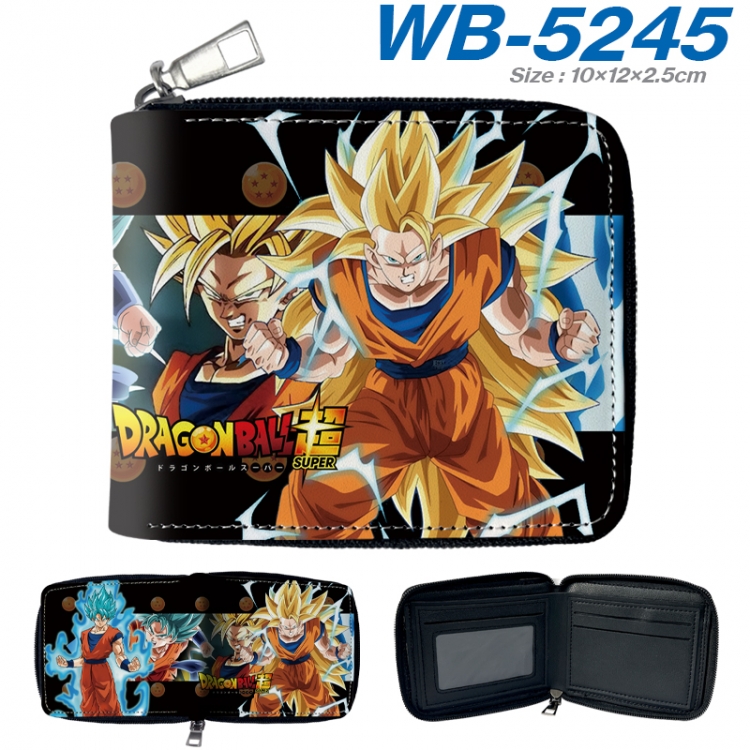 DRAGON BALL Anime color short full zip folding wallet 10x12x2.5cm