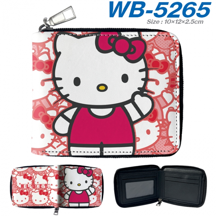 sanrio Anime color short full zip folding wallet 10x12x2.5cm