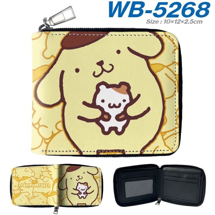 sanrio Anime color short full zip folding wallet 10x12x2.5cm