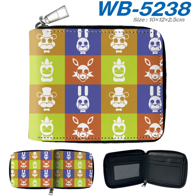 Five Nights at Freddys Anime color short full zip folding wallet 10x12x2.5cm