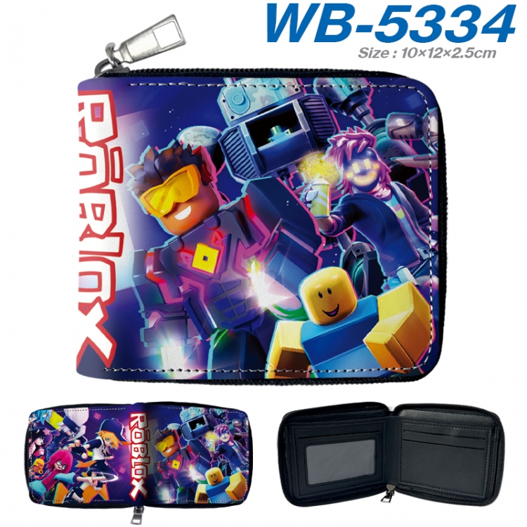 Roblox Anime color short full zip folding wallet 10x12x2.5cm