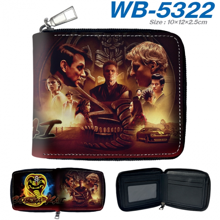 cobra Anime color short full zip folding wallet 10x12x2.5cm