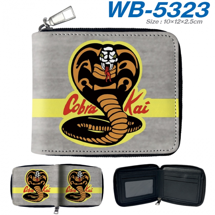 cobra Anime color short full zip folding wallet 10x12x2.5cm