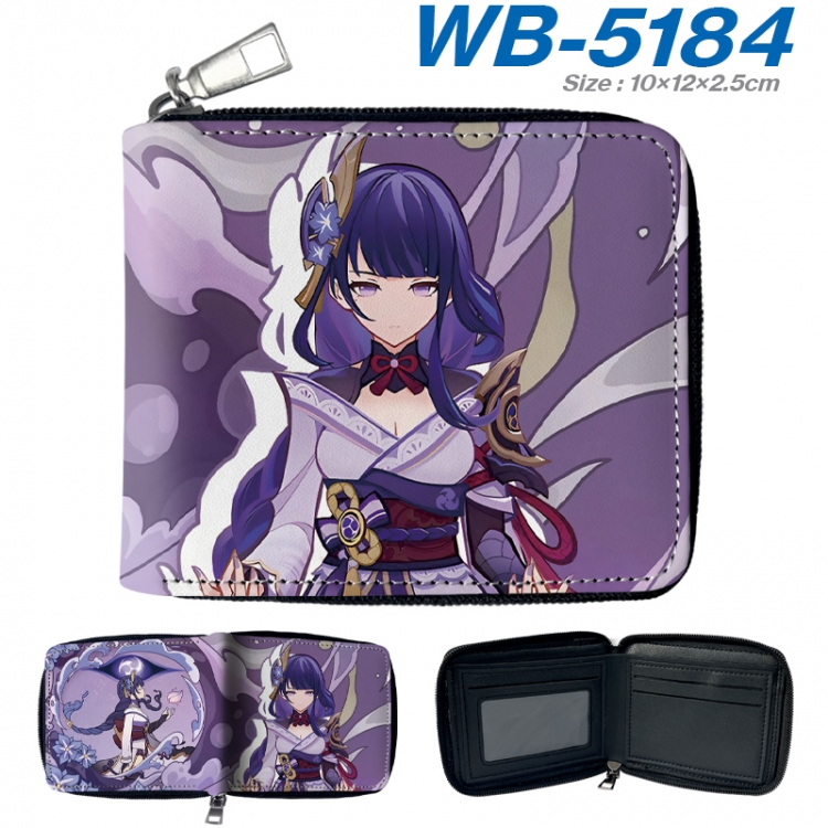 Genshin Impact Anime color short full zip folding wallet 10x12x2.5cm