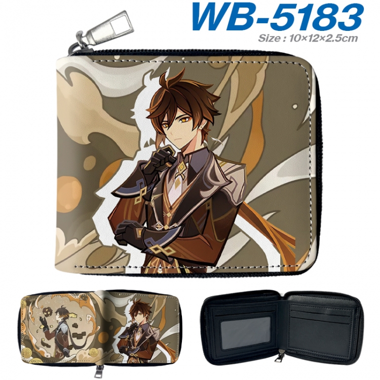 Genshin Impact Anime color short full zip folding wallet 10x12x2.5cm